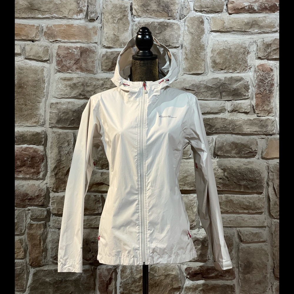 Eddie Bauer- White Rain coat, Size M
